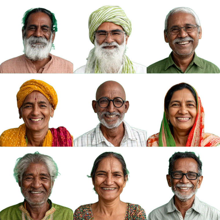 Diverse Indian Faces Vinyl Car Decal Sticker – Waterproof & UV-Resistant 8"