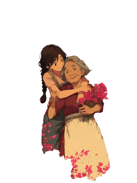 Mother-Daughter Flowers Vinyl Car Decal Sticker – Waterproof & UV-Resistant 8"