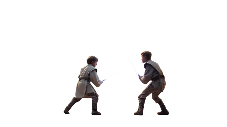 Padawan Lightsaber Duel Vinyl Car Decal Sticker – Waterproof & UV-Resistant 8"