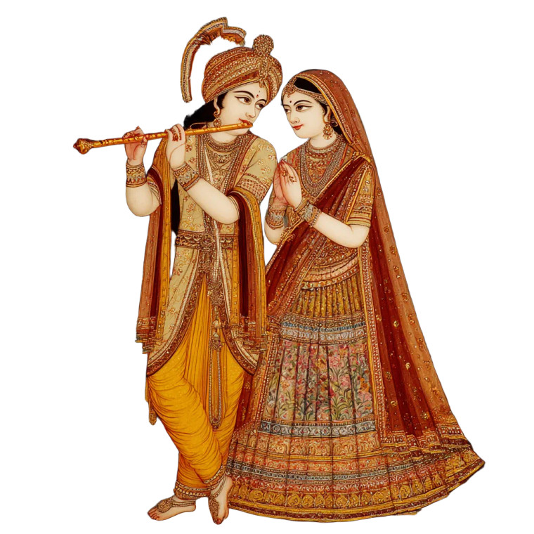 Radha Krishna Love Vinyl Car Decal Sticker – Waterproof & UV-Resistant 8"
