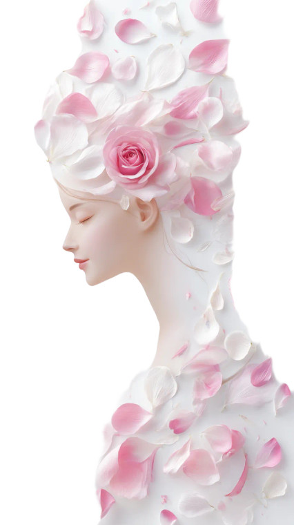 Elegant Rose Silhouette V4 Vinyl Car Decal Sticker – Waterproof & UV-Resistant 8"