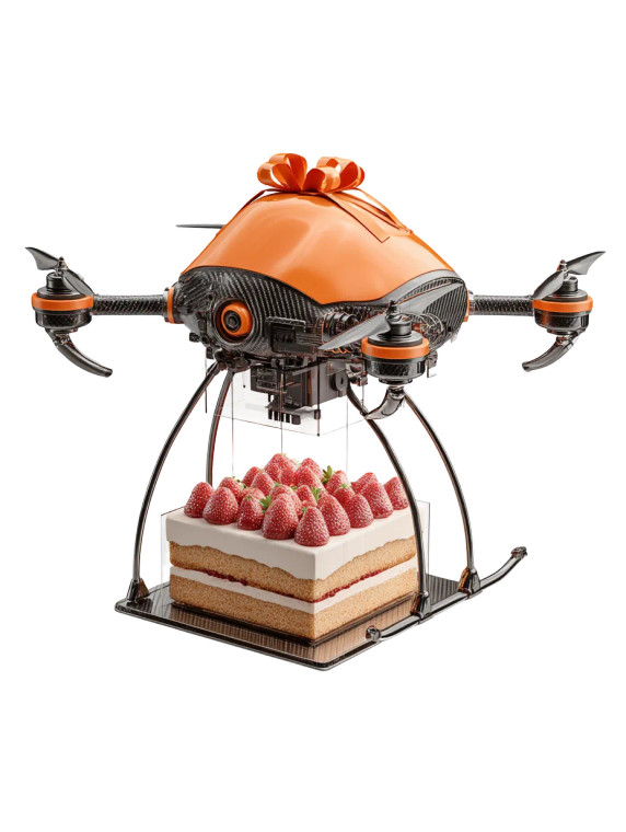 Delivery Drone Cake Vinyl Car Decal Sticker – Waterproof & UV-Resistant 8"