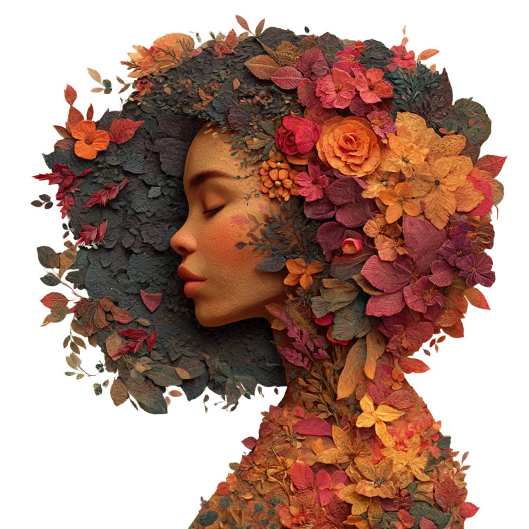 Serene Floral Woman Vinyl Car Decal Sticker – Waterproof & UV-Resistant 8"