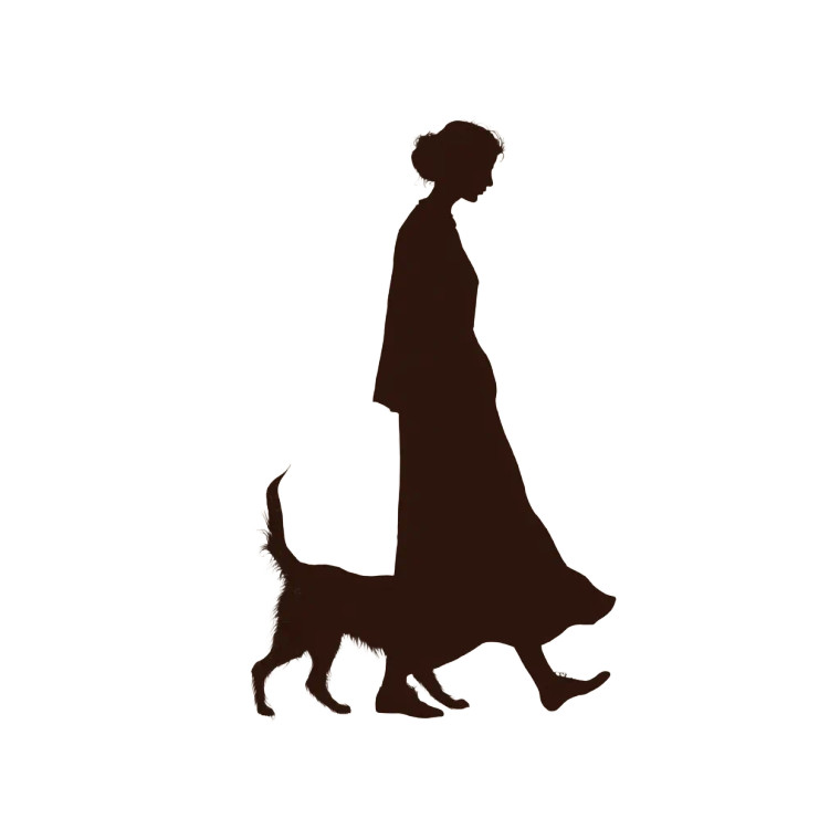 Woman Walking Dog V4 Vinyl Car Decal Sticker – Waterproof & UV-Resistant 8"