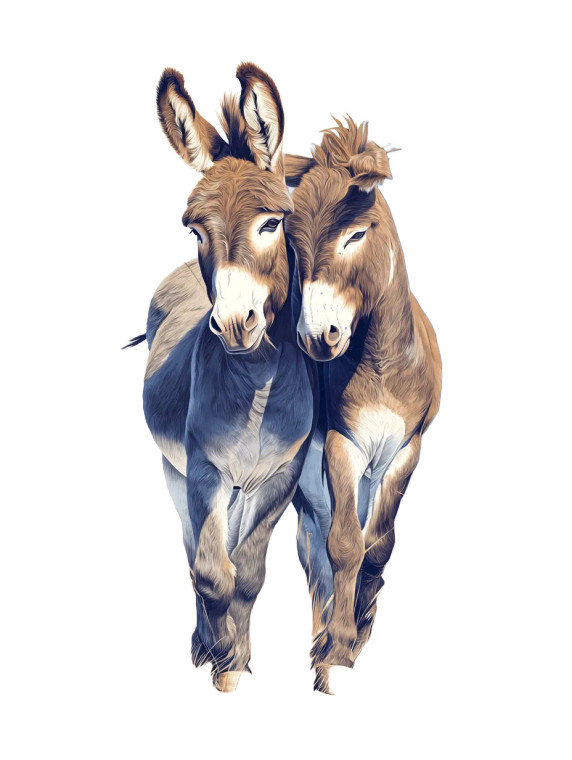 Playing Donkeys V2 Vinyl Car Decal Sticker – Waterproof & UV-Resistant 8"
