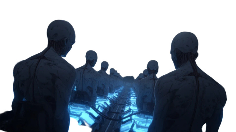 Dystopian Android Hibernation Vinyl Car Decal Sticker – Waterproof & UV-Resistant 8"