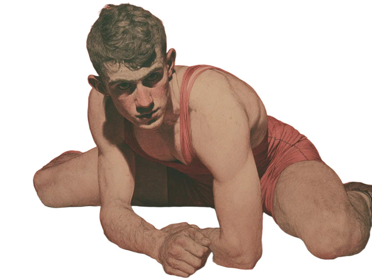 Wrestling Portrait Vinyl Car Decal Sticker – Waterproof & UV-Resistant 8"