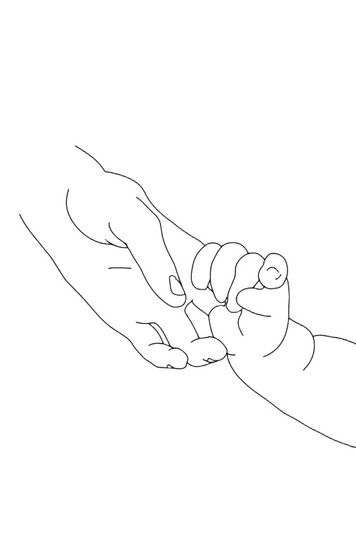 Baby Holding Finger Vinyl Car Decal Sticker – Waterproof & UV-Resistant 8"