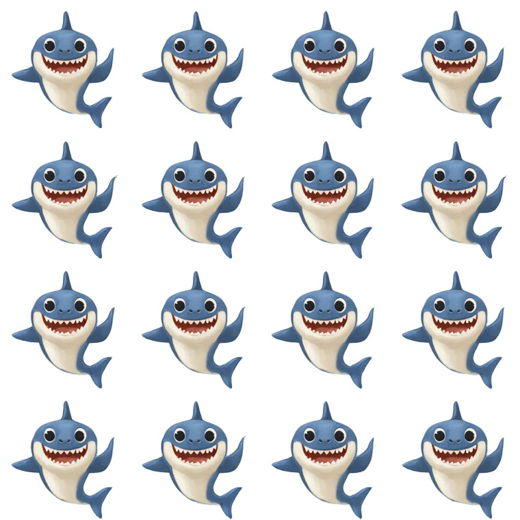 Baby Shark Tile Vinyl Car Decal Sticker – Waterproof & UV-Resistant 8"