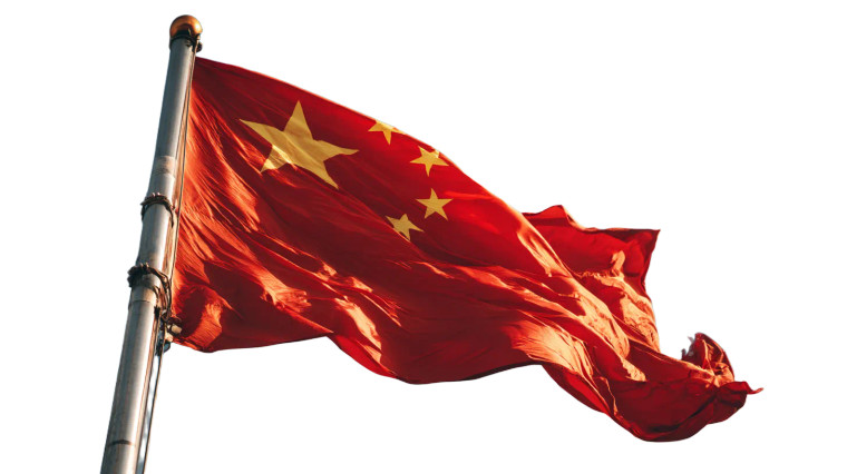 Chinese Flag Fluttering Vinyl Car Decal Sticker – Waterproof & UV-Resistant 8"