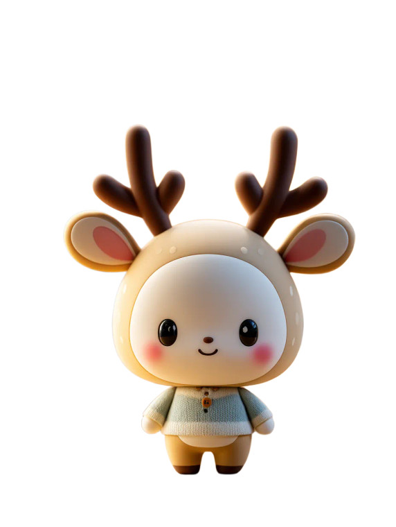 Cute Deer Figure Vinyl Car Decal Sticker – Waterproof & UV-Resistant 8"