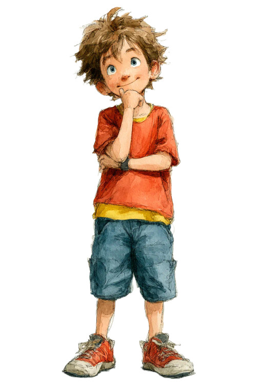 Thoughtful School Boy Vinyl Car Decal Sticker – Waterproof & UV-Resistant 8"