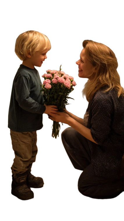 Little Boy Bouquet Vinyl Car Decal Sticker – Waterproof & UV-Resistant 8"
