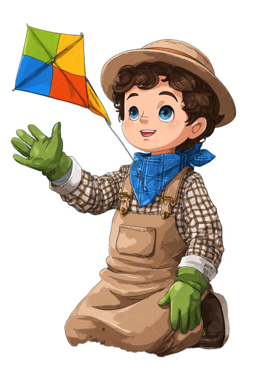 Child Planting Flowers Vinyl Car Decal Sticker – Waterproof & UV-Resistant 8"