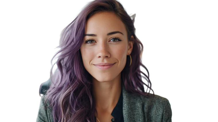 Professional Purple Hair Vinyl Car Decal Sticker – Waterproof & UV-Resistant 8"