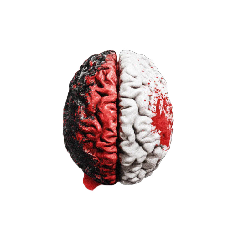 Split Brain View Vinyl Car Decal Sticker – Waterproof & UV-Resistant 8"