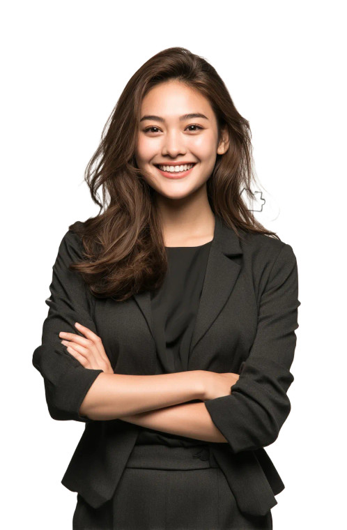 Asian Model Business Vinyl Car Decal Sticker – Waterproof & UV-Resistant 8"