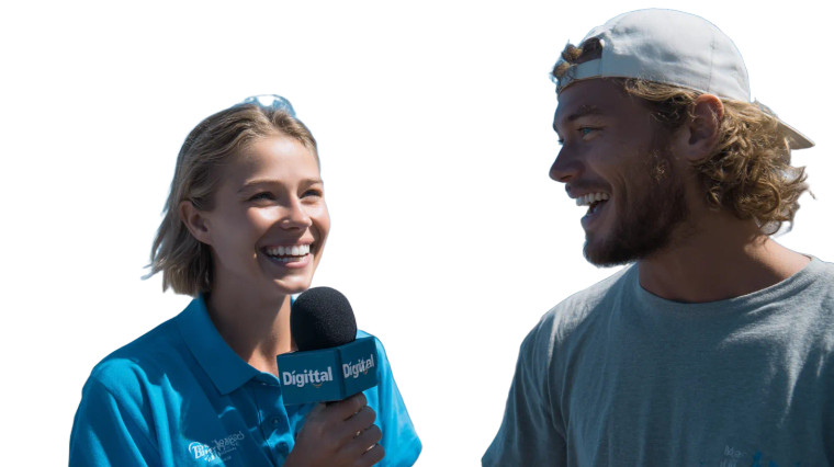 Beachside Interview Vinyl Car Decal Sticker – Waterproof & UV-Resistant 8"