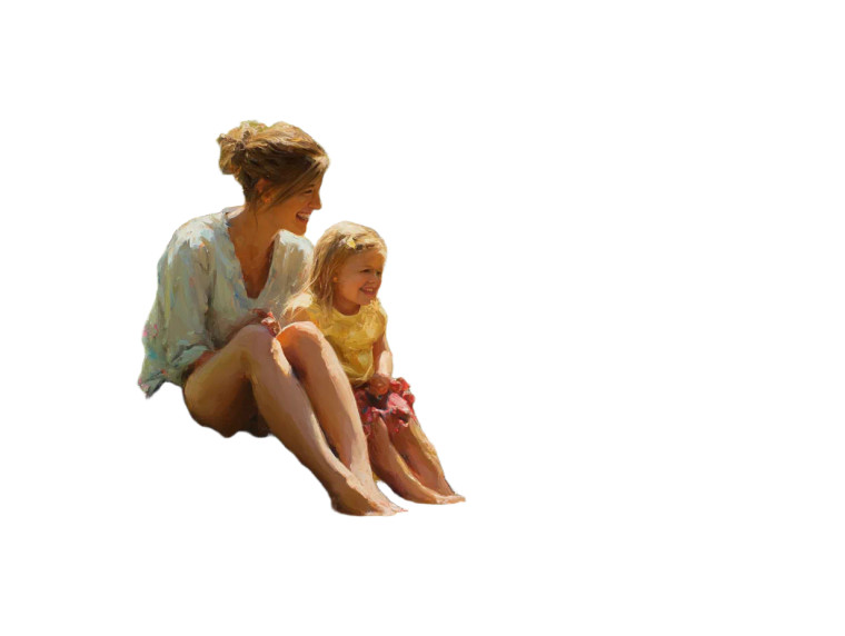 Mother And Child V67 Vinyl Car Decal Sticker – Waterproof & UV-Resistant 8"