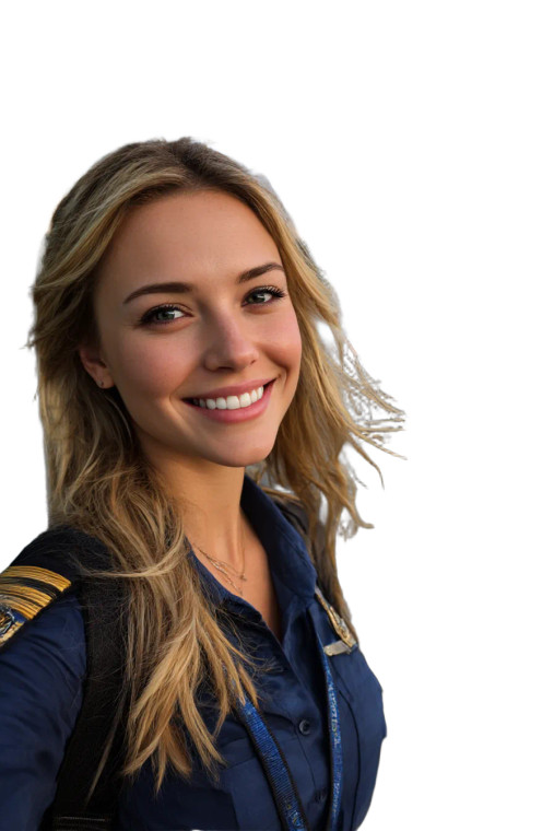 Smiling Flight Attendant V5 Vinyl Car Decal Sticker – Waterproof & UV-Resistant 8"