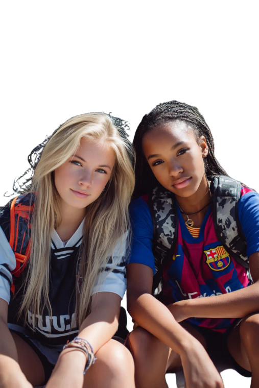 Teen Girls On Steps Vinyl Car Decal Sticker – Waterproof & UV-Resistant 8"