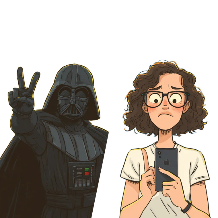 Selfie With Vader Vinyl Car Decal Sticker – Waterproof & UV-Resistant 8"