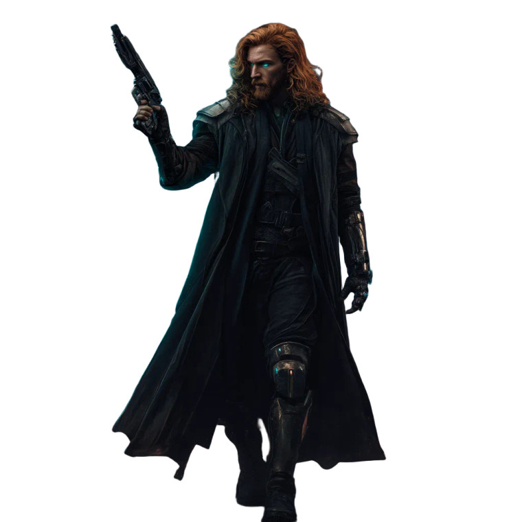 Cyberpunk Redhead Gunman Vinyl Car Decal Sticker – Waterproof & UV-Resistant 8"