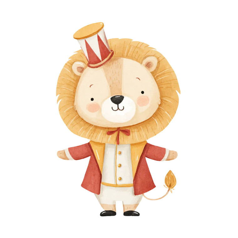 Circus Lion Vinyl Car Decal Sticker – Waterproof & UV-Resistant 8"