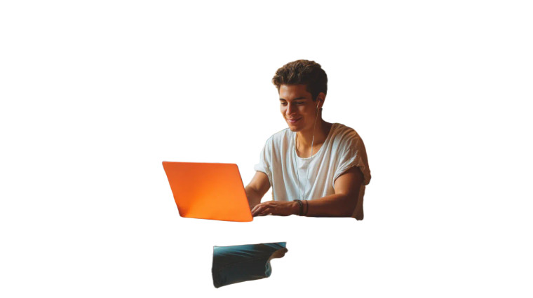 Café Laptop Worker V2 Vinyl Car Decal Sticker – Waterproof & UV-Resistant 