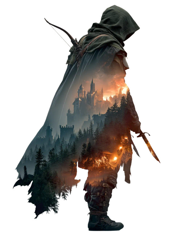 Fantasy Ranger Silhouette V2 Vinyl Car Decal Sticker – Waterproof & UV-Resistant 