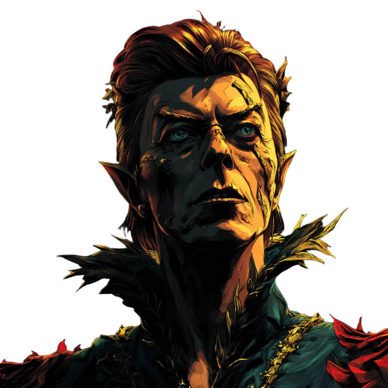 Medieval Fae Bowie Vinyl Car Decal Sticker – Waterproof & UV-Resistant 