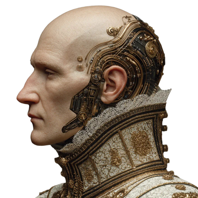 Cybernetic Renaissance Man Vinyl Car Decal Sticker – Waterproof & UV-Resistant 