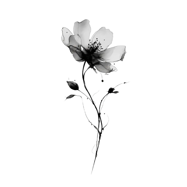 Floral Ink Art Vinyl Car Decal Sticker – Waterproof & UV-Resistant 