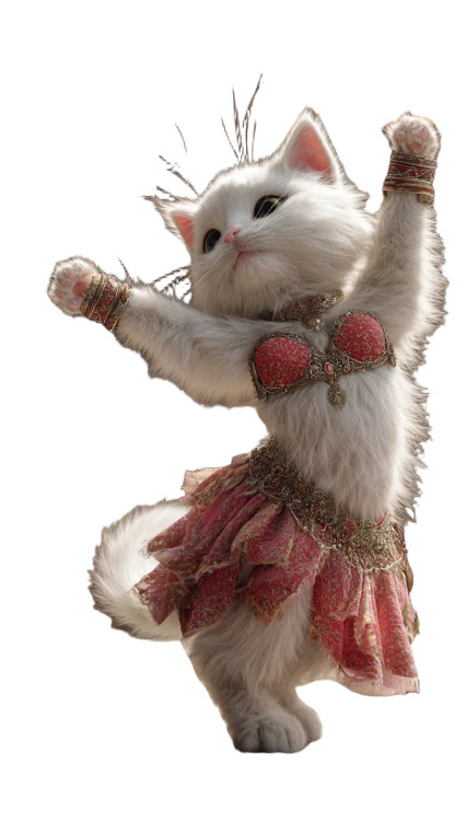 Dancing Costumed Cat V2 Vinyl Car Decal Sticker – Waterproof & UV-Resistant 