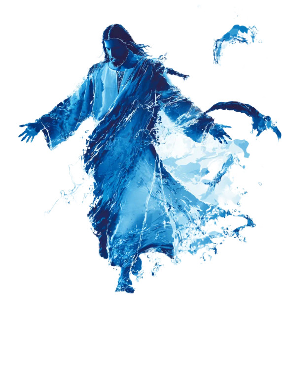 Water Jesus Silhouette Vinyl Car Decal Sticker – Waterproof & UV-Resistant 