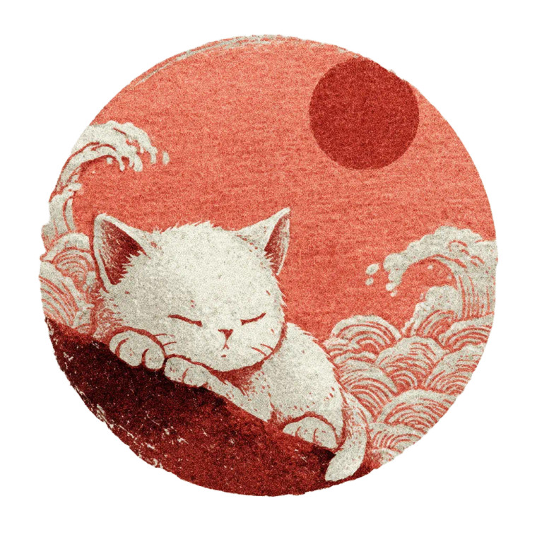 Sleeping Kawaii Cat V2 Vinyl Car Decal Sticker – Waterproof & UV-Resistant 