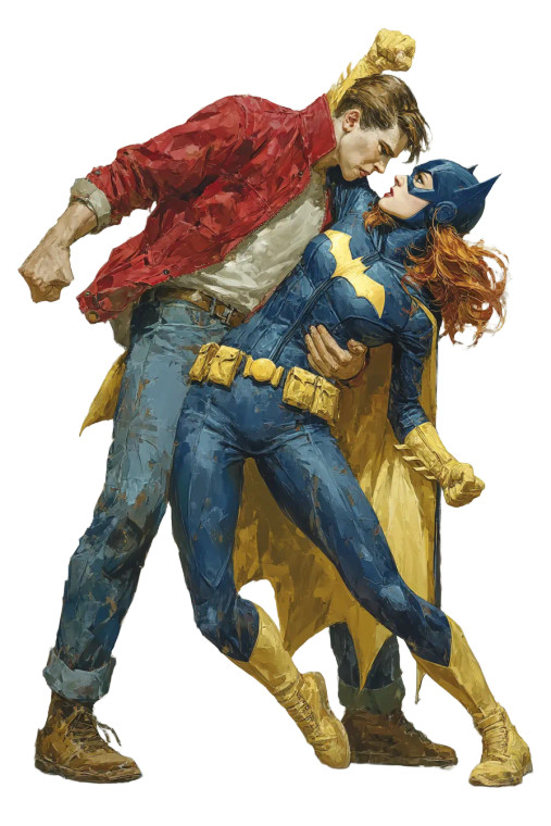 Batgirl Struggling Vinyl Car Decal Sticker – Waterproof & UV-Resistant 