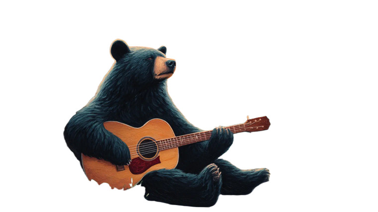 Bear Guitarist V2 Vinyl Car Decal Sticker – Waterproof & UV-Resistant 