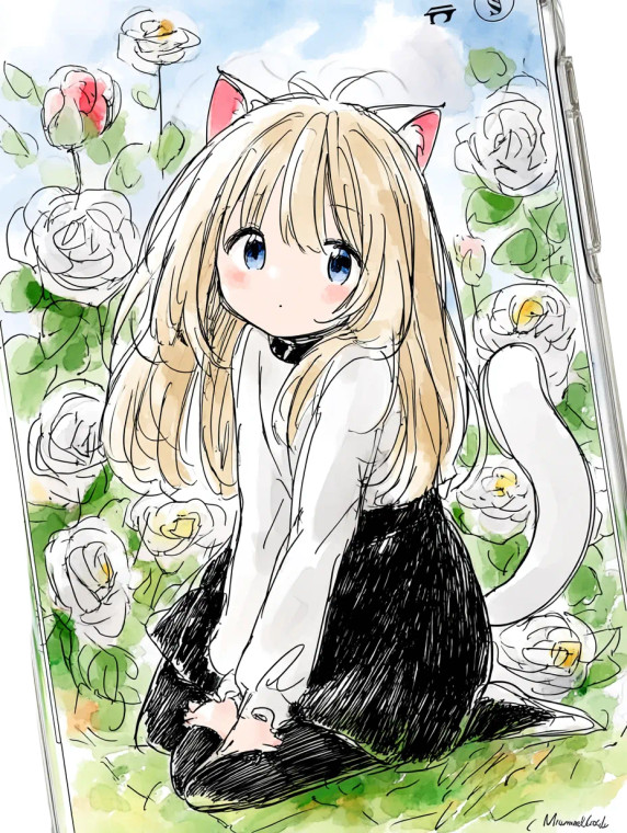 Cute Anime Catgirl Vinyl Car Decal Sticker – Waterproof & UV-Resistant 