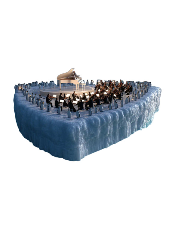 Orchestra On Iceberg Vinyl Car Decal Sticker – Waterproof & UV-Resistant 