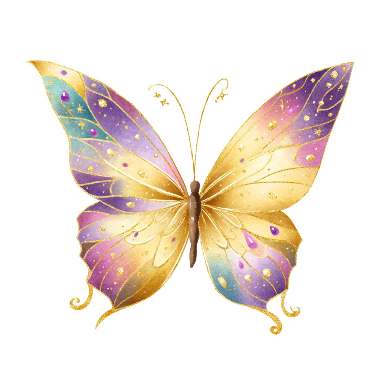 Gold Butterfly Vinyl Car Decal Sticker – Waterproof & UV-Resistant 