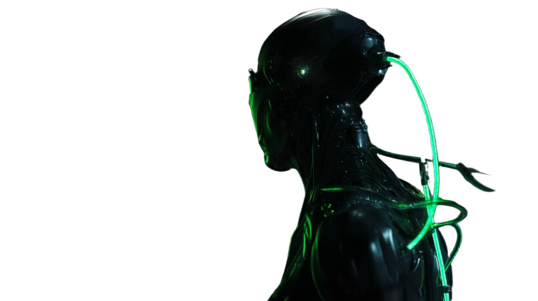 Futuristic Neon Robot Vinyl Car Decal Sticker – Waterproof & UV-Resistant 