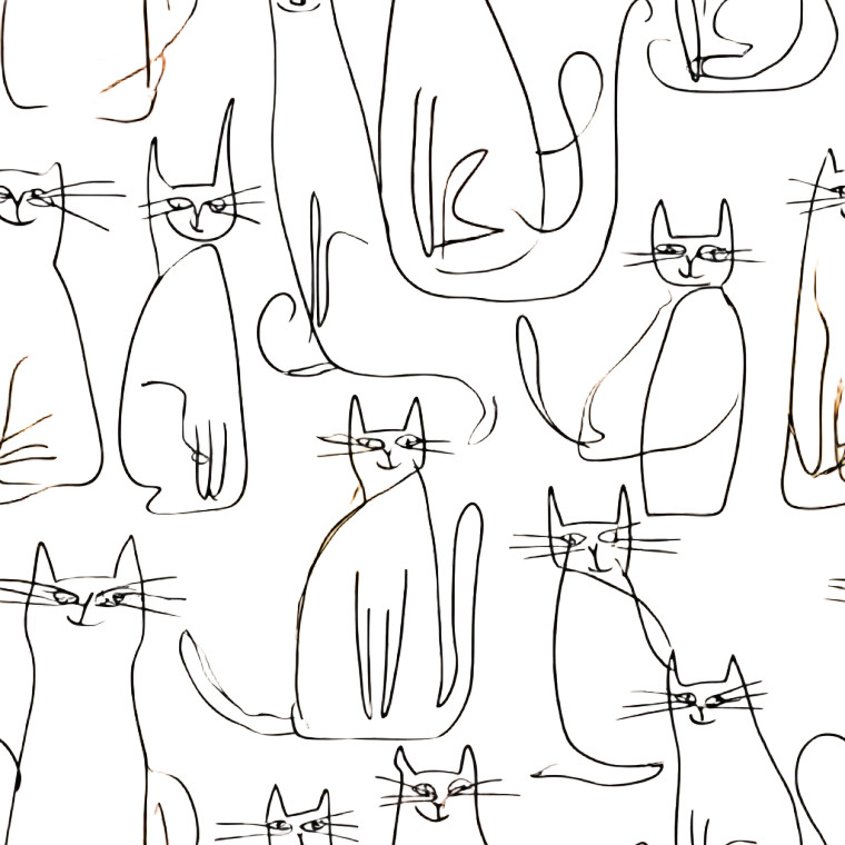 Minimalist Cat Drawing Vinyl Car Decal Sticker – Waterproof & UV-Resistant 