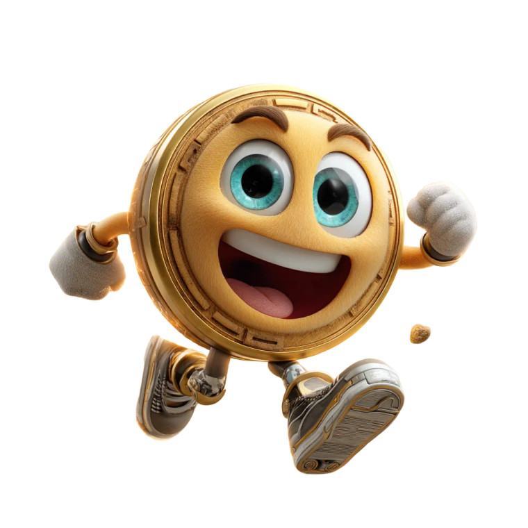 Golden Coin Character Vinyl Car Decal Sticker – Waterproof & UV-Resistant 