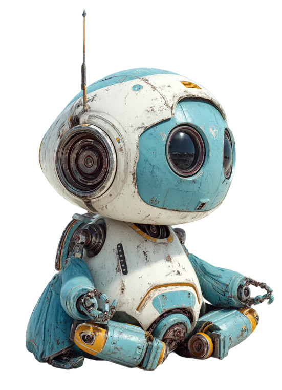 Meditating Robot Vinyl Car Decal Sticker – Waterproof & UV-Resistant 