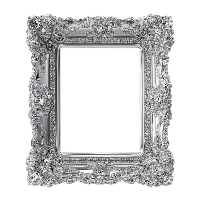 Ornate Silver Frame V2 Vinyl Car Decal Sticker – Waterproof & UV-Resistant 