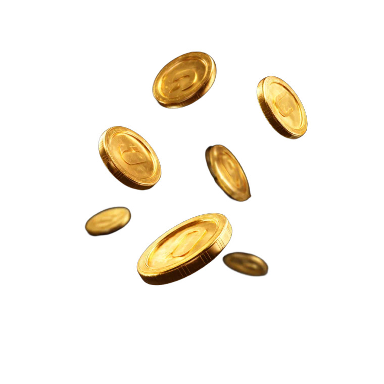 Floating Gold Coins Vinyl Car Decal Sticker – Waterproof & UV-Resistant 