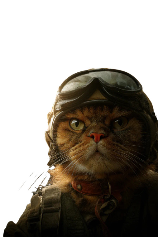 Angry Cat Pilot Vinyl Car Decal Sticker – Waterproof & UV-Resistant 