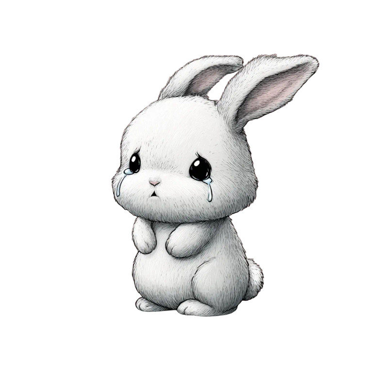 Crying Bunny Vinyl Car Decal Sticker – Waterproof & UV-Resistant 