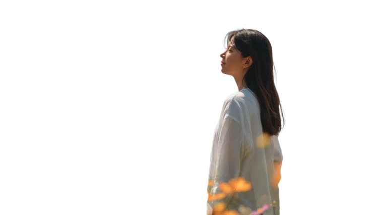 Woman In Flower Field Vinyl Car Decal Sticker – Waterproof & UV-Resistant 